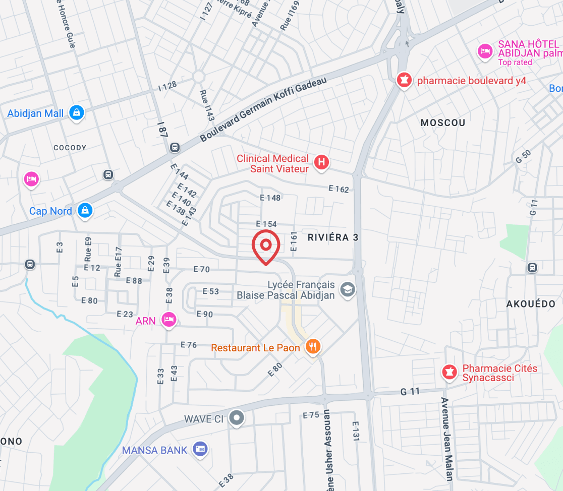 Location map for Modern 3-Bedroom Apartment in Cocody